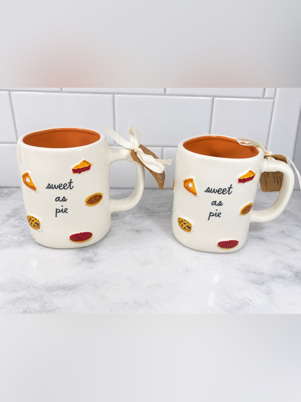 Rae Dunn Magenta Sweet As Pie Mug Set Fall Thanksgiving Pumpkin Pie Ceramic New